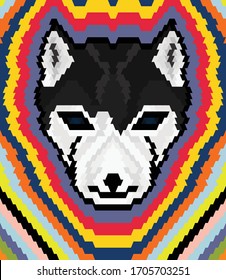 Siberian huskey head picture created from mass triangles. It uses for poster, background, wallpaper, element graphic design, Etc. EPS 10 format file.  