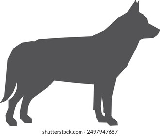 Siberian husky black silhouette. Dog breed icon