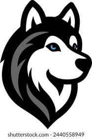 Siberian husky cartoon logo illustration