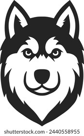 Siberian husky cartoon logo illustration