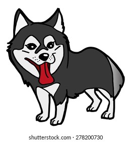 Siberian Husky cartoon vector