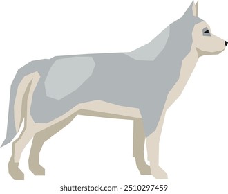 Siberian husky color icon. Dog side view