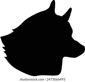 Siberian husky dog animal head silhouette for graphic design and illustration