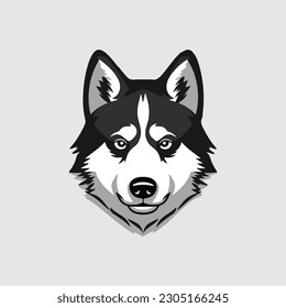 Siberian Husky dog icon, isolated vector illustration 