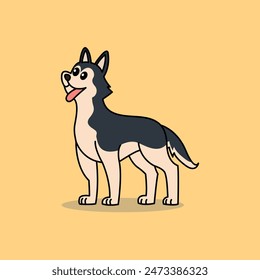 Siberian Husky Dog Mascot Illustration Vector Design - Animal