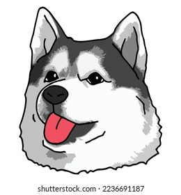 Siberian Husky Dog Pet Colored Drawing