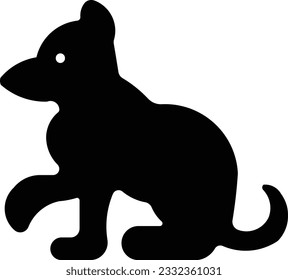 Siberian husky dog pet wolf animal Glyph eps