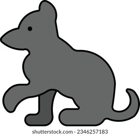 Siberian husky dog pet wolf animal Outline eps