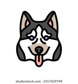 siberian husky dog puppy pet color icon vector. siberian husky dog puppy pet sign. isolated symbol illustration