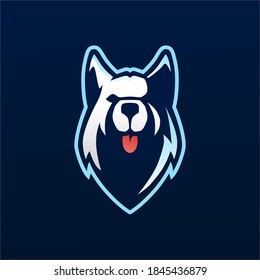 siberian husky e sport logo vector icon illustration