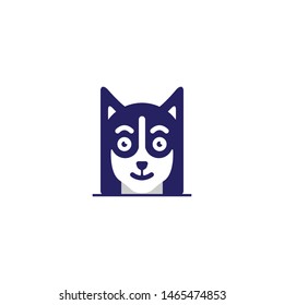 Siberian Husky head character mascot logo design vector icon illustration inspiration 
