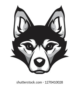 siberian husky head vector