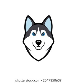 Siberian Husky head vector illustration 