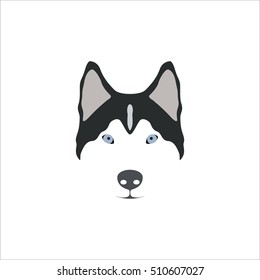 Siberian Husky head. Vector illustration.