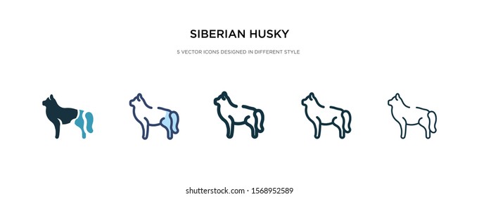 siberian husky icon in different style vector illustration. two colored and black siberian husky vector icons designed in filled, outline, line and stroke style can be used for web, mobile, ui