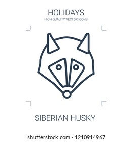 siberian husky icon. high quality line siberian husky icon on white background. from holidays collection flat trendy vector siberian husky symbol. use for web and mobile