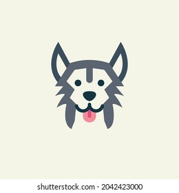 Siberian Husky Icon Isolated On White Background