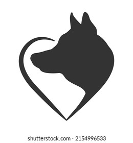 Siberian Husky Illustration Clip Art Design Shape. Pet Love Silhouette Icon Vector.