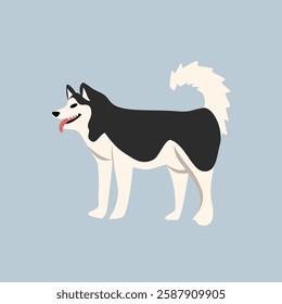 Siberian husky illustration. Cute animal. Cute dog. Wild dog. Playful animal. 