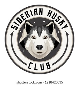 Siberian Husky Logo Vector
