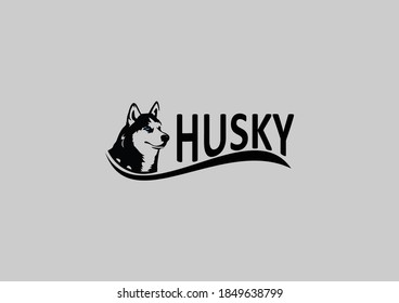 Siberian Husky Minimalist Logo Concept