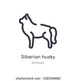 siberian husky outline icon. isolated line vector illustration from animals collection. editable thin stroke siberian husky icon on white background