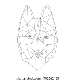 Siberian Husky polygonal geometric vector icon
