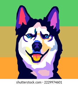 Siberian Husky pop art style