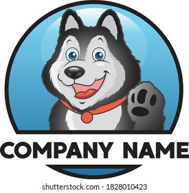Siberian Husky with red neklace for petshop mascot
