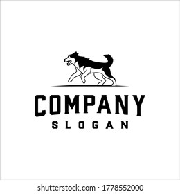 The Siberian Husky is running around in a simple design style