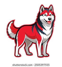 Siberian Husky sticker illustration vector design