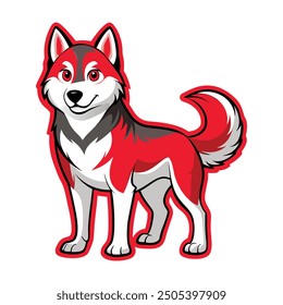 Siberian Husky sticker illustration vector design