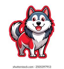 Siberian Husky sticker illustration vector design