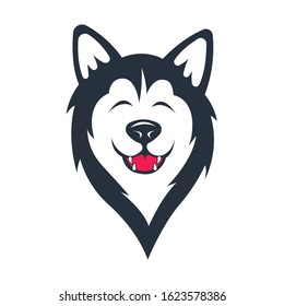 Siberian husky stickers. Dog in different emotions. Illustrations for prints, logos, websites, and apps.