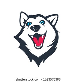 Siberian husky stickers. Dog in different emotions. Illustrations for prints, logos, websites, and apps.