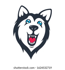 Siberian husky stickers. Dog in different emotions. Illustrations for prints, logos, websites, and apps.