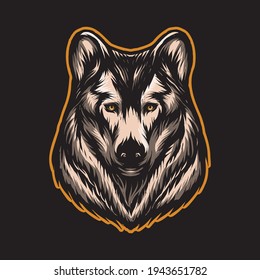 Siberian husky vector illustration template