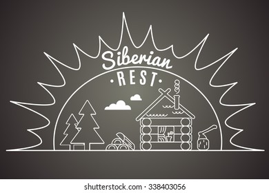 Siberian rest. Vector illustration.