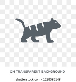 Siberian tiger icon. Trendy flat vector Siberian tiger icon on transparent background from animals  collection. 