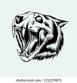 siberian tiger skull vector illustration 