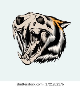 siberian tiger skull vector illustration 
