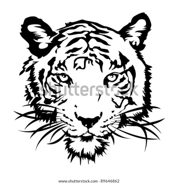 Siberian Tiger Tattoo Stock Vector (Royalty Free) 89646862