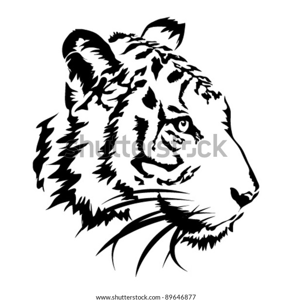 Siberian Tiger Tattoo Stock Vector (Royalty Free) 89646877 | Shutterstock