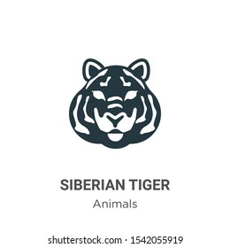 Siberian tiger vector icon on white background. Flat vector siberian tiger icon symbol sign from modern animals collection for mobile concept and web apps design.