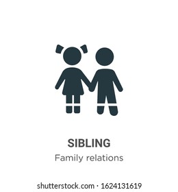 Sibling Glyph Icon Vector On White Background. Flat Vector Sibling Icon Symbol Sign From Modern Family Relations Collection For Mobile Concept And Web Apps Design.