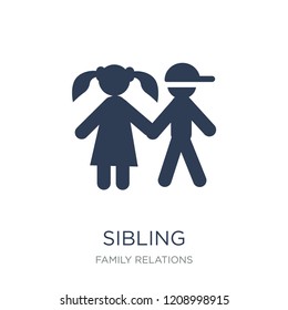 Sibling Icon. Trendy Flat Vector Sibling Icon On White Background From Family Relations Collection, Vector Illustration Can Be Use For Web And Mobile, Eps10