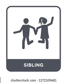 Sibling Icon Vector On White Background, Sibling Trendy Filled Icons From Family Relations Collection, Sibling Simple Element Illustration