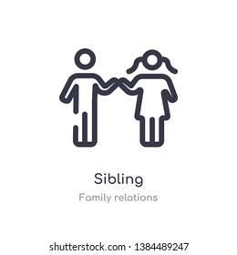 sibling outline icon. isolated line vector illustration from family relations collection. editable thin stroke sibling icon on white background