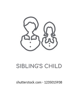 sibling's child linear icon. Modern outline sibling's child logo concept on white background from Family Relations collection. Suitable for use on web apps, mobile apps and print media.