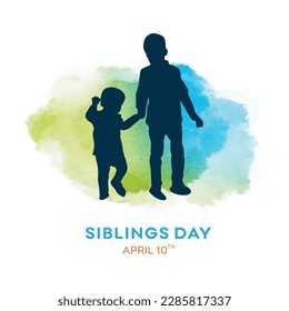 Siblings Day, April 10 
Brother, Sister, Child, Kids, Family Love Vector Template Design